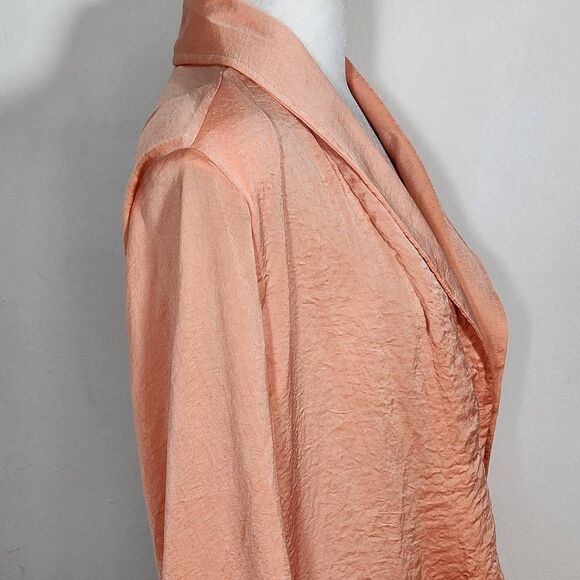 143 Story Peach Satin Blazer NWT Size Small Crinkled Tangerine Blazer - Picture 5 of 10